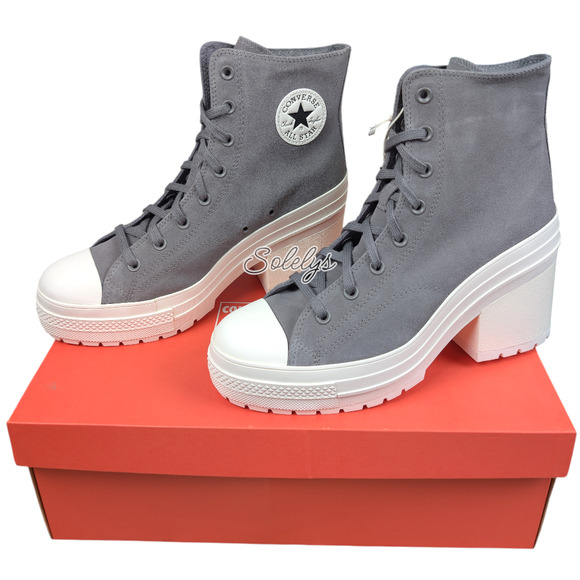 Converse Chuck 70 De Luxe Heel Platform Sharkskin Suede Sneaker Boot M10 W12 NEW - Picture 4 of 8